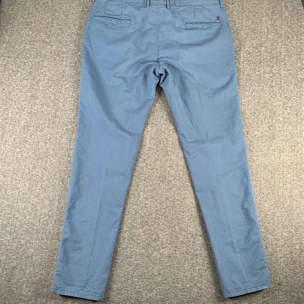 Incotex Pants Men 42x34 Blue Stretch Chino Trousers Slacks NEW - Picture 15 of 16